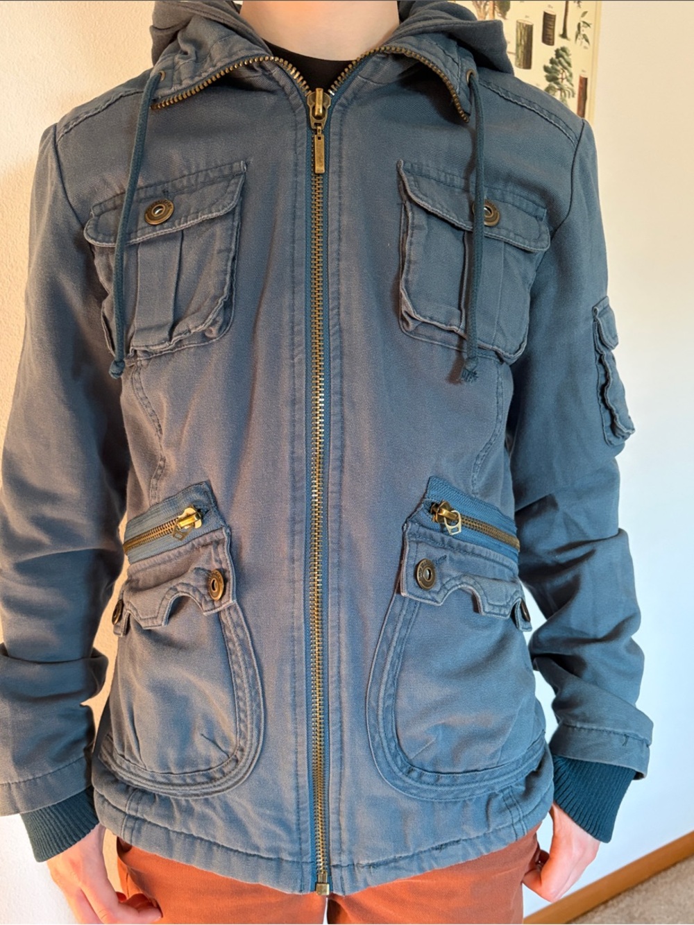 Bella Swan's coat Jack by BB Dakota Slate Blue Hooded Utility Jacket